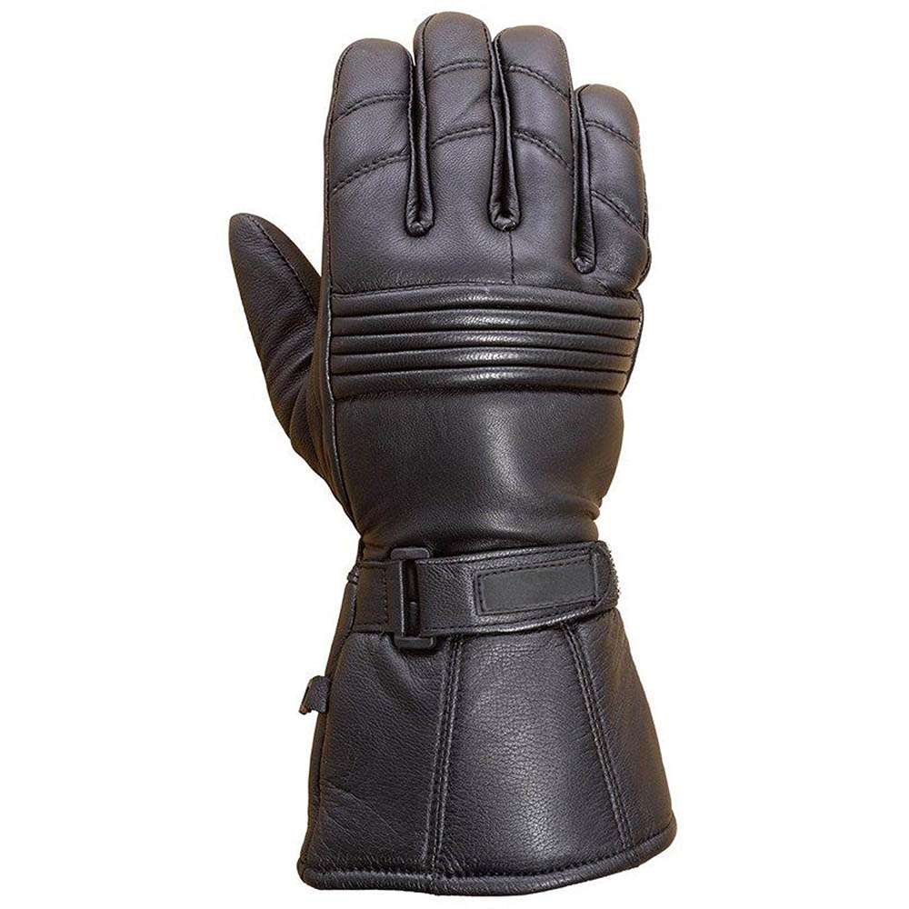 Premium Leather Long Gauntlet Biker Winter Gloves