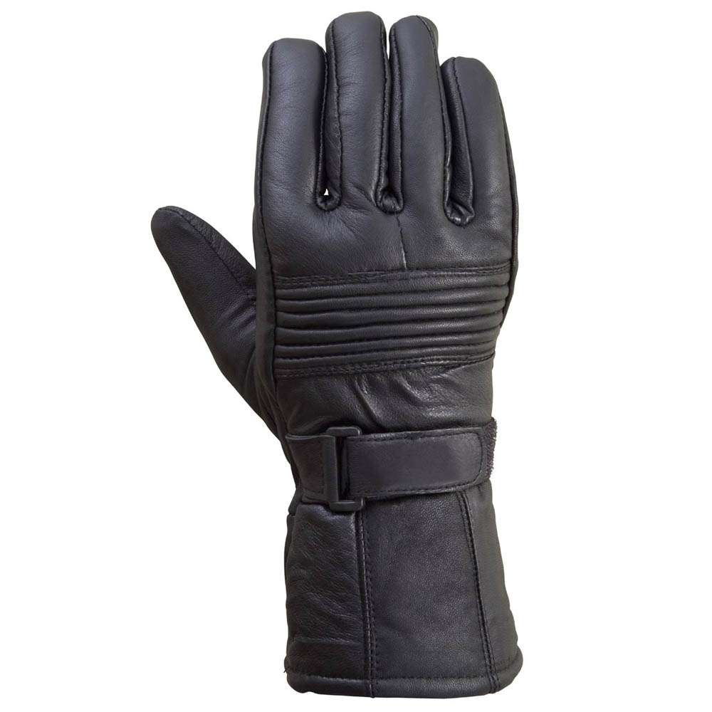 Men's Leather Biker Winter Gloves