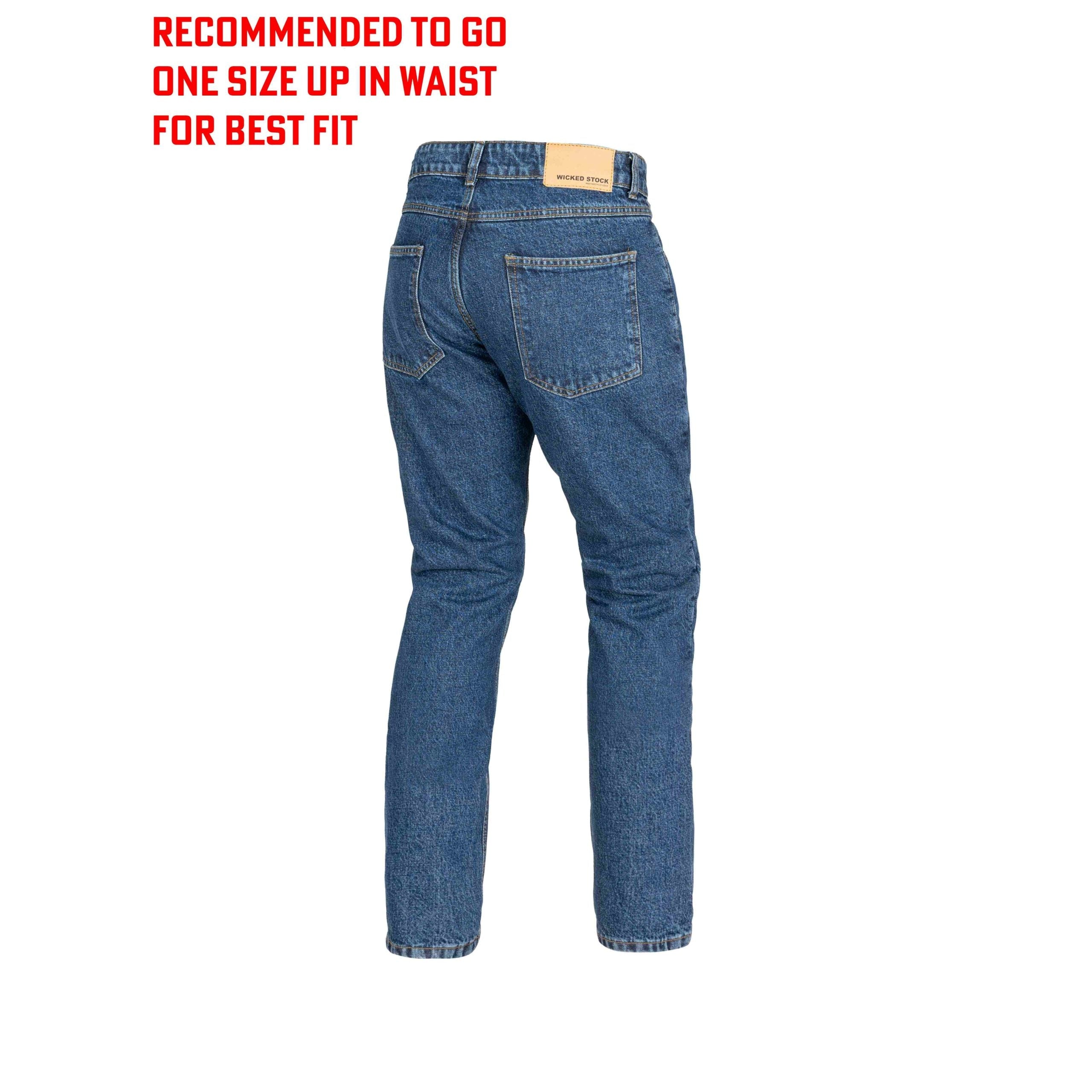 WICKED STOCK Men Motorcycle Dirt Bike Motocross Jeans Pants CE Armor Reinforced Adventure Touring Pants